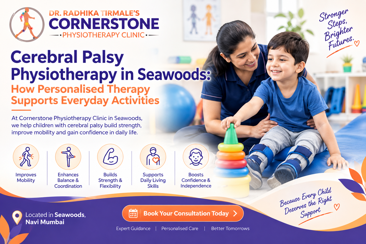 Cerebral Palsy Physiotherapy in Seawoods: How Personalised Therapy Supports Everyday Activities